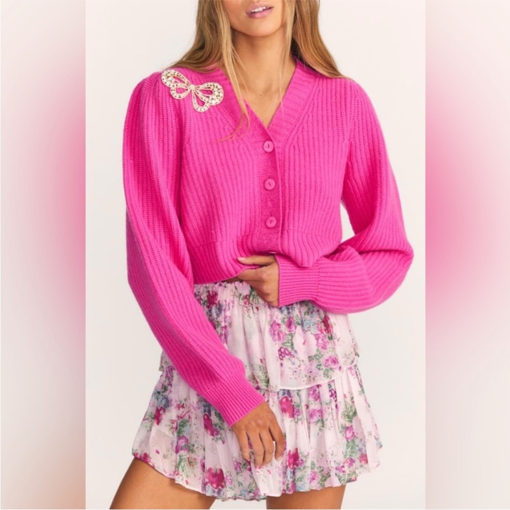 LoveShackFancy Pink Cardigan Sweater - Picture 2 of 10